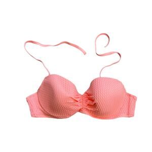 NWOT Shade & Shore Underwired Bikini Coral Halter Women's 36D